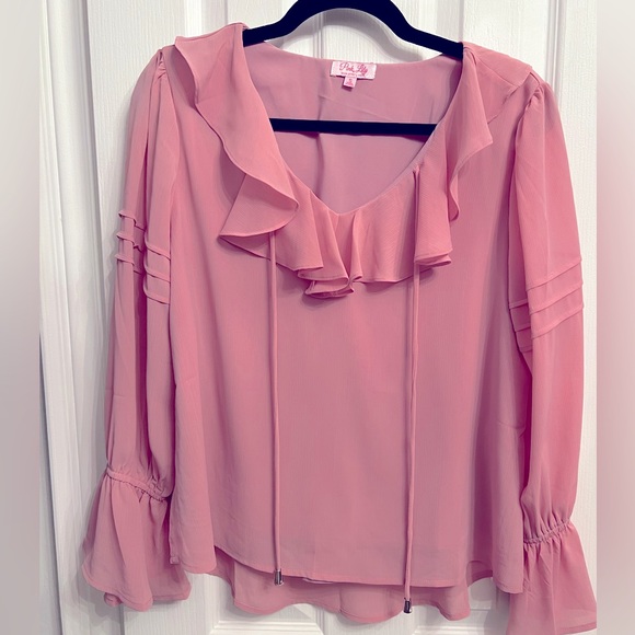Pink Lily Pink Mauve Blouse - Picture 3 of 7